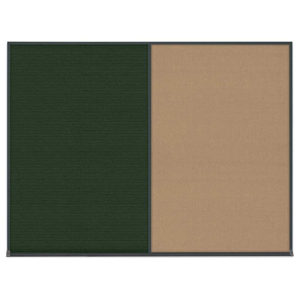 United Visual Products Triple Door Radius Plus Corkboard, 96" x UV8006PLUS-BRONZE-FORBO - main